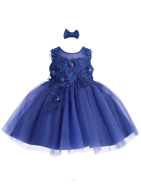 Tip Top Kids Girls 3D Floral Applique Special Occasion Dress, Sizes 6M-24M - SophiasStyle.com